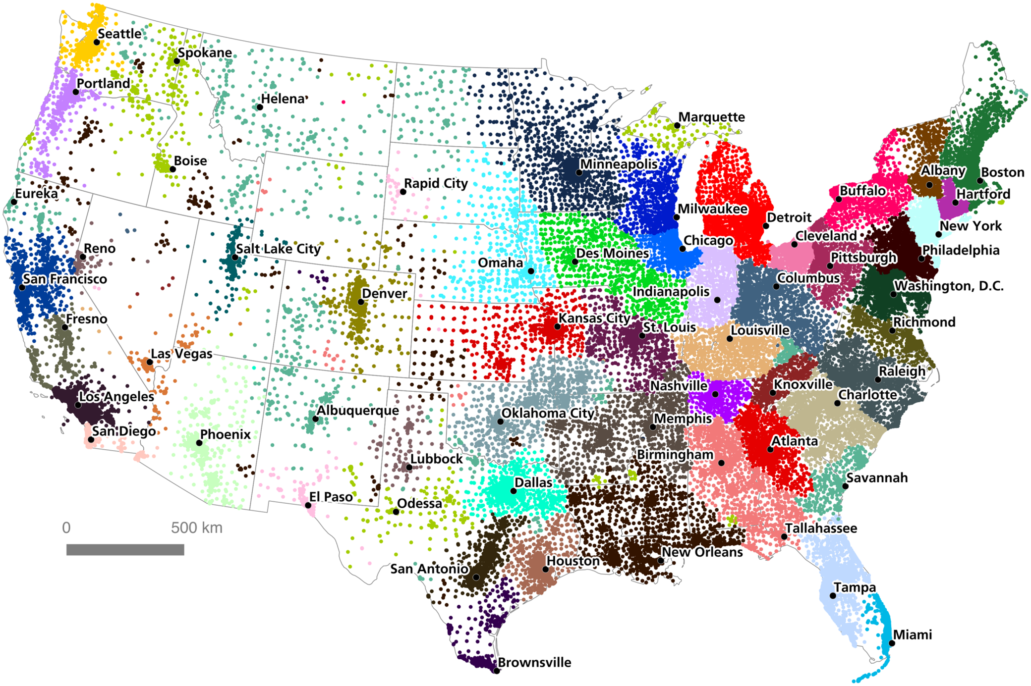 Megaregions US map